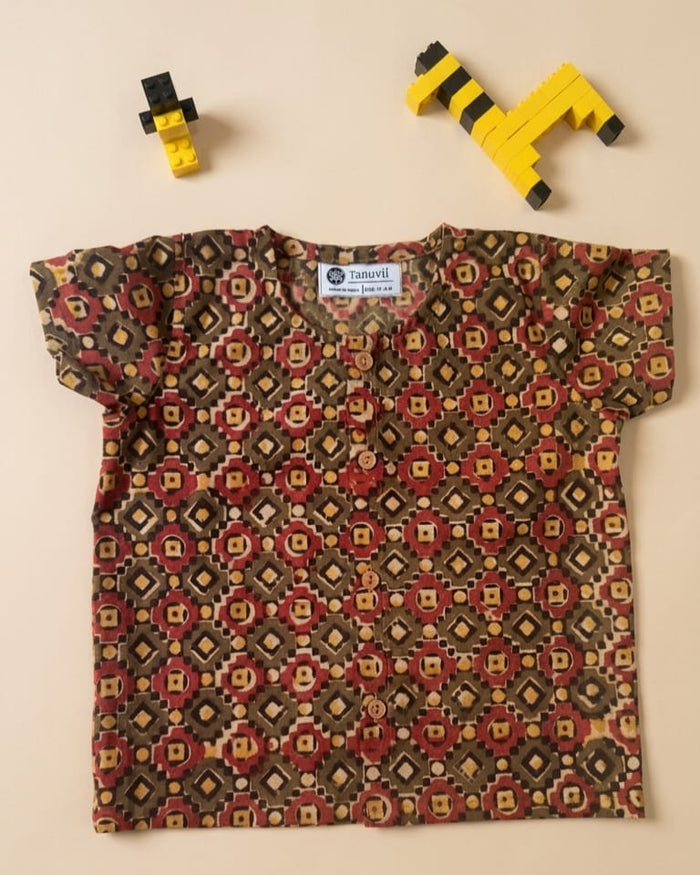 3 Classic patterned Kalamkari jhablas for little ones