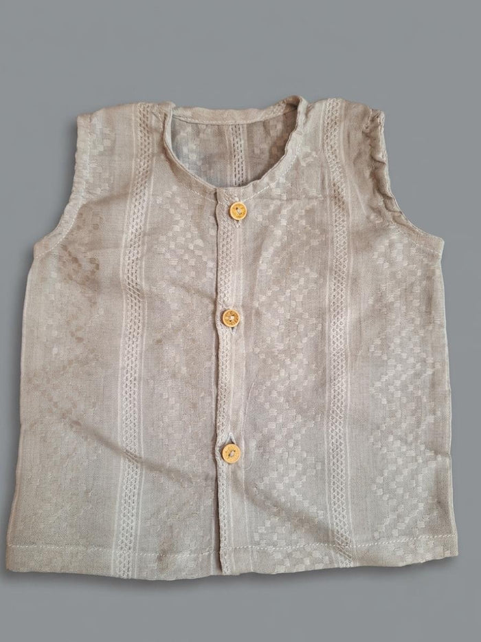 Hand Block-Printed Cotton Jhabla for Newborns & Babies