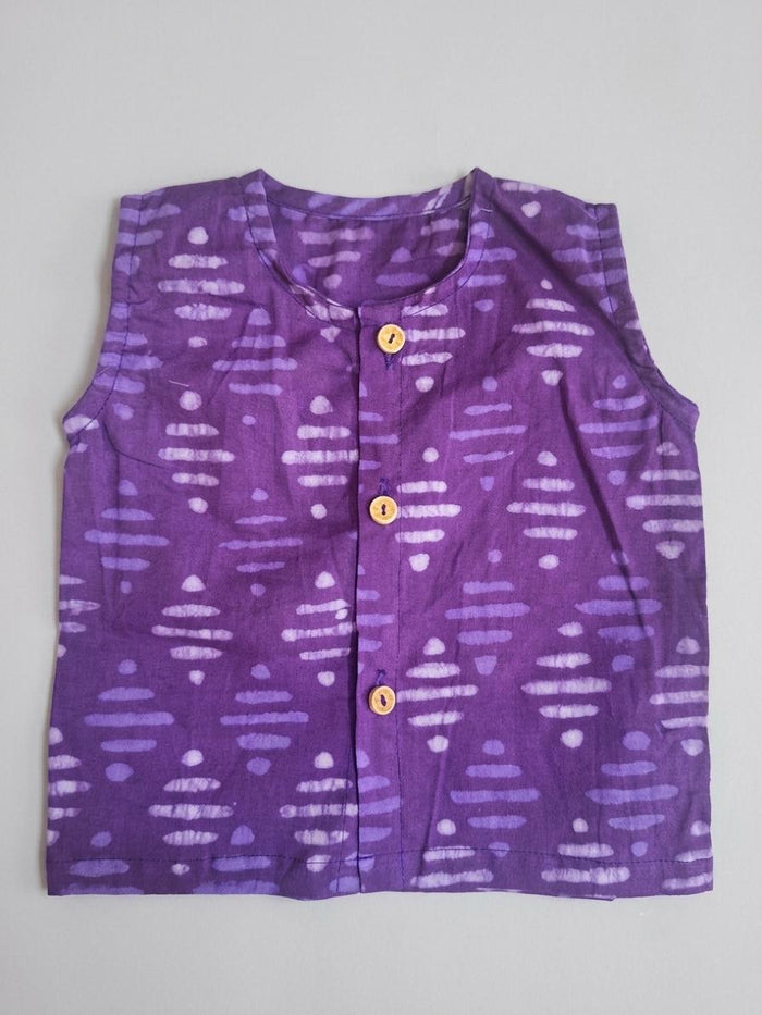 Hand Block-Printed Cotton Jhabla for Newborns & Babies